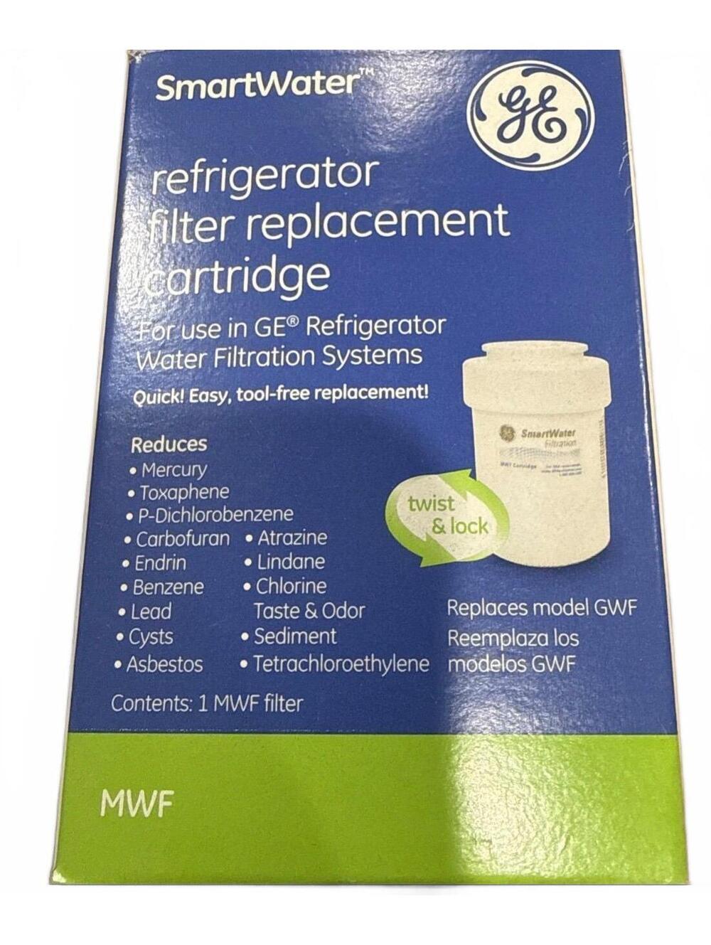 GE SmartWater Refrigerator Filter Replacement Cartridge MWF